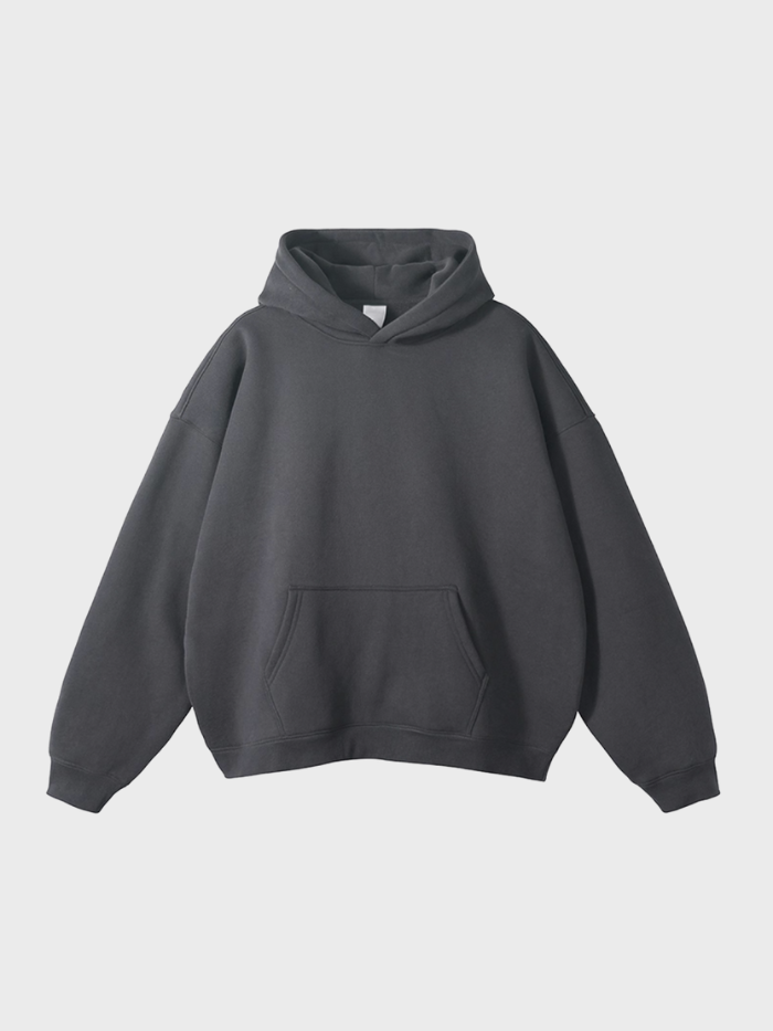 BLACK - BASIC HOODIE 350GSM HIGH QUALITY