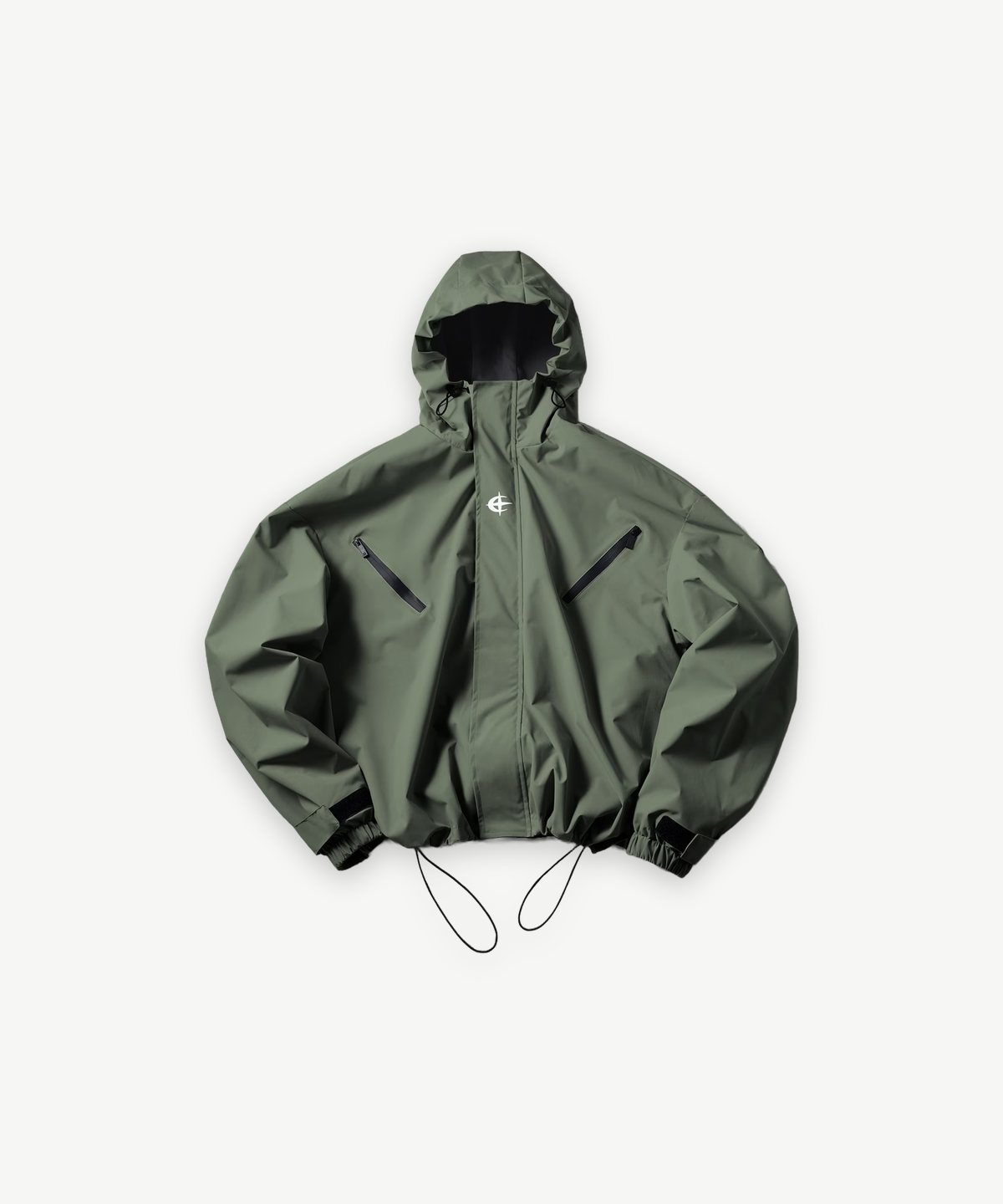 ORBIT - JACKE in Olivgrün, Einzelansicht mit Logo