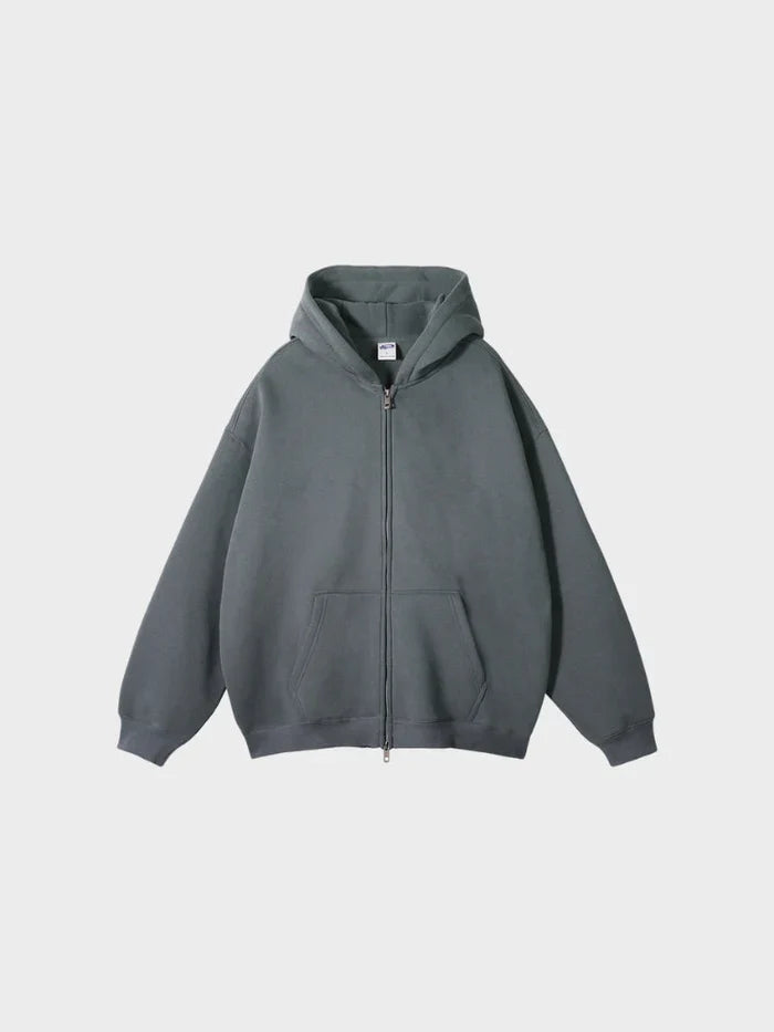LIGHT GREY 350GSM QUALITY - ZIPPER