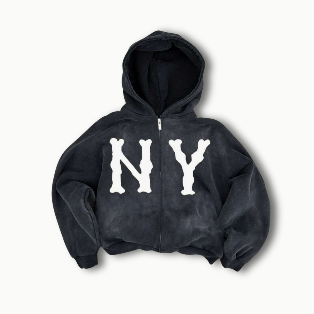 NY Vintage Hoodie met rits