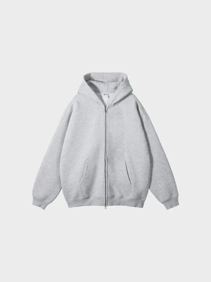 LIGHT GREY 350GSM QUALITY - ZIPPER