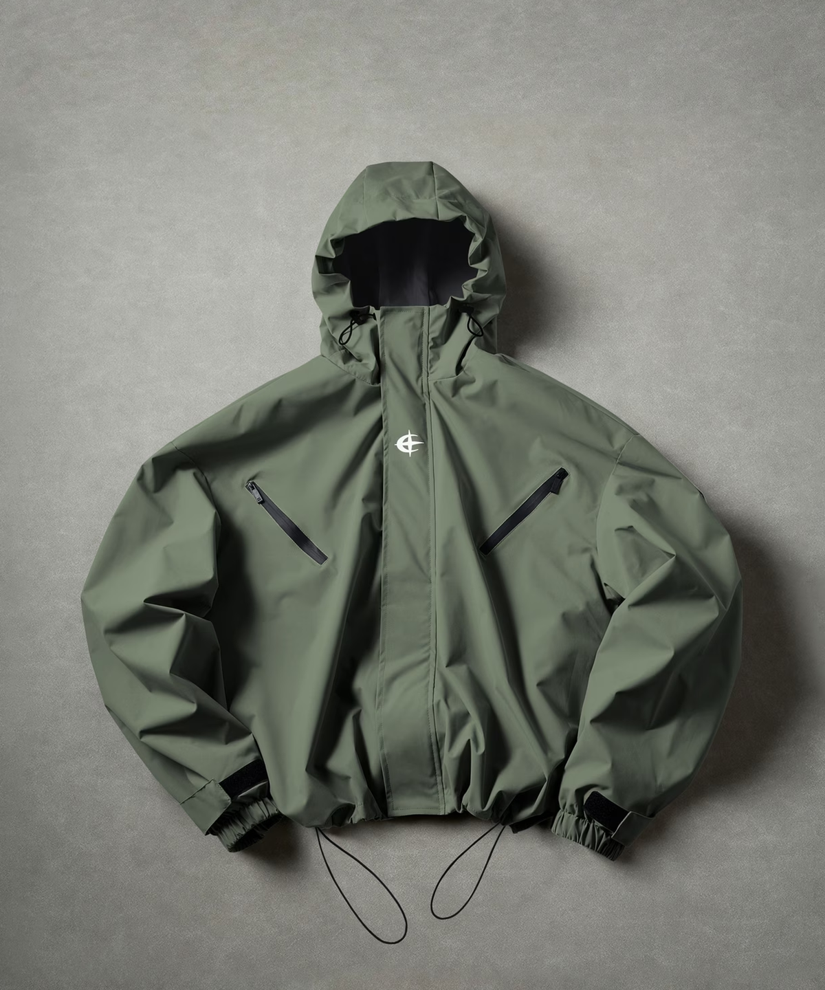 ORBIT - JACKE in Olivgrün, Flatlay-Ansicht