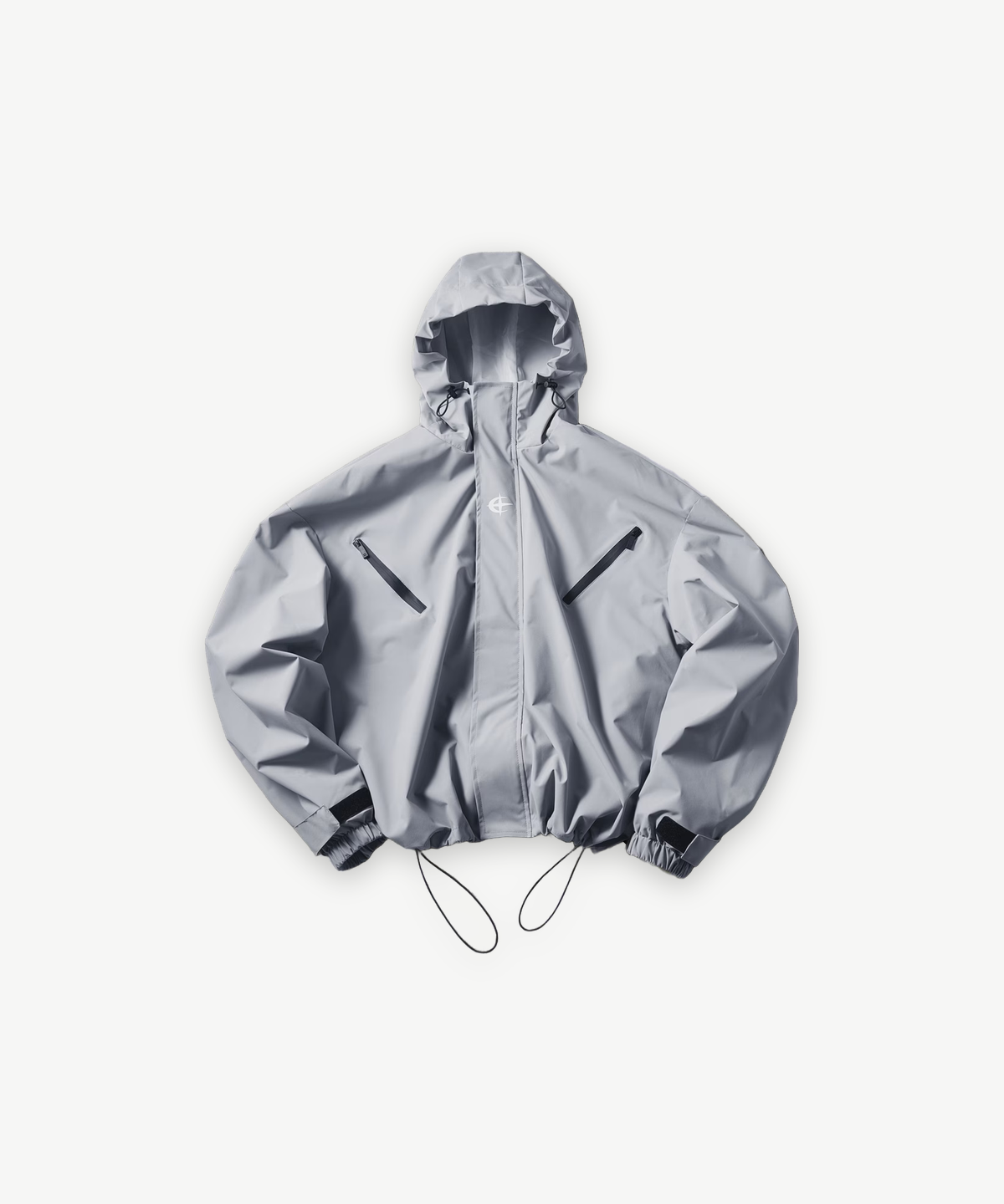 ORBIT - JACKE in Grau, Einzelansicht mit Logo