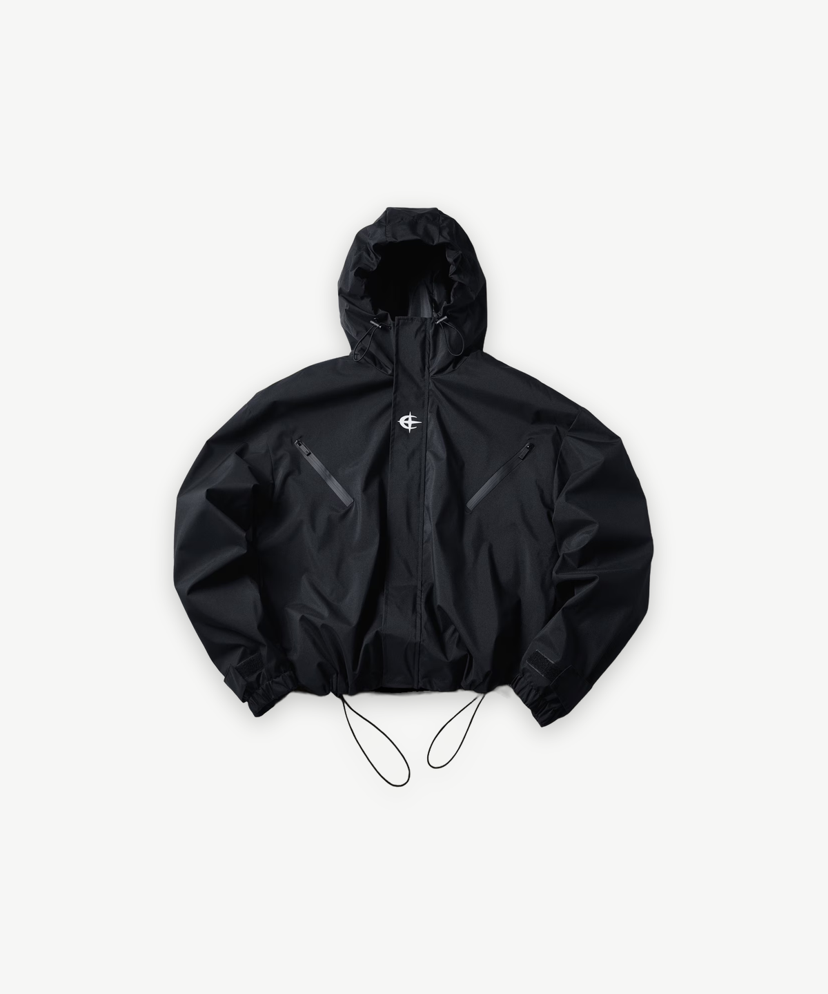 ORBIT - JACKE in Schwarz, Einzelansicht mit Logo