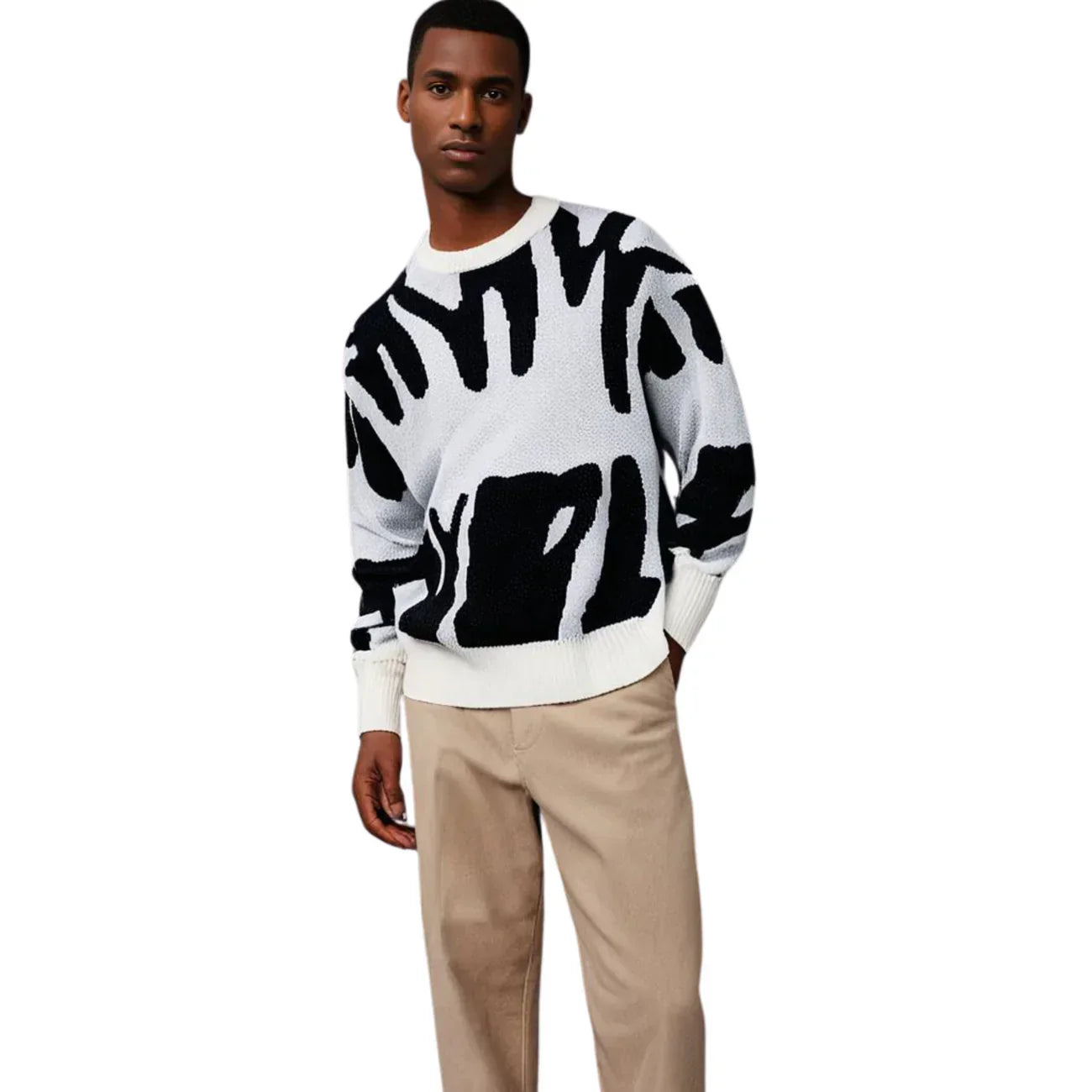Cream Retro Sweater